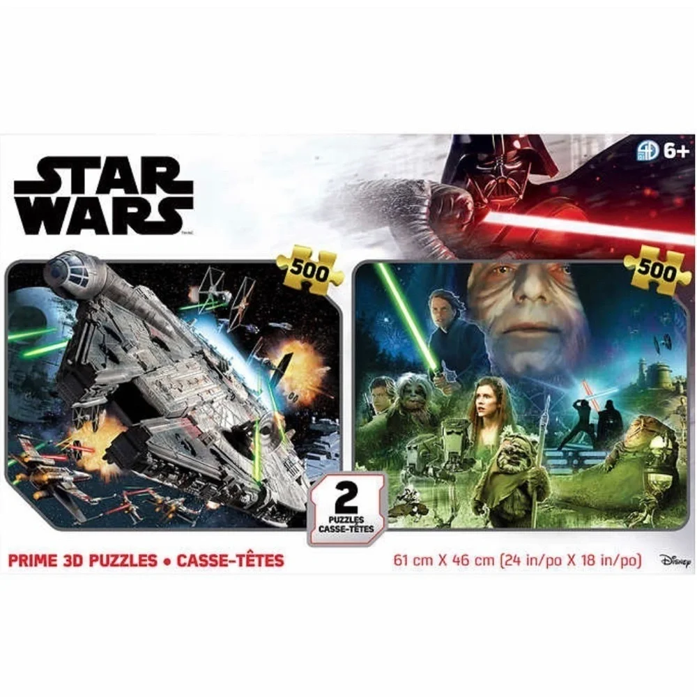 Star‎ Wars Puzzles, Disney, 500pc each, Prime 3D Lenticular Puzzles(2) - NEW!!